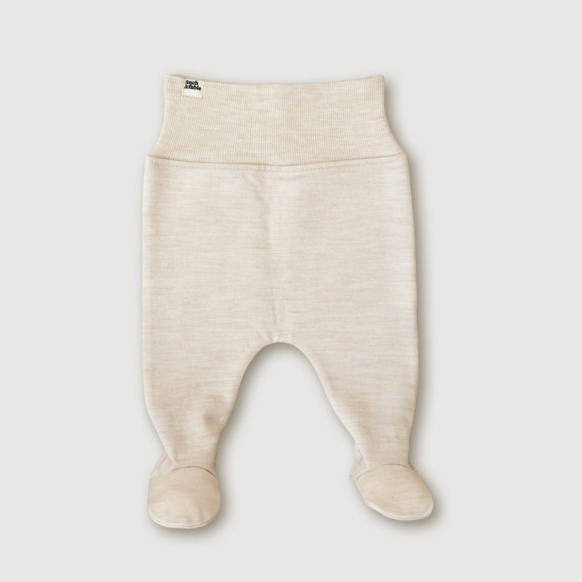 Pantaloni con piedini in lana e pile - Oat: 3-6 mesi