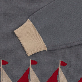 Maglia in cotone con motivo a barche