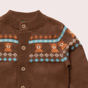 Cardigan lavorato a maglia Fair Isle Bear