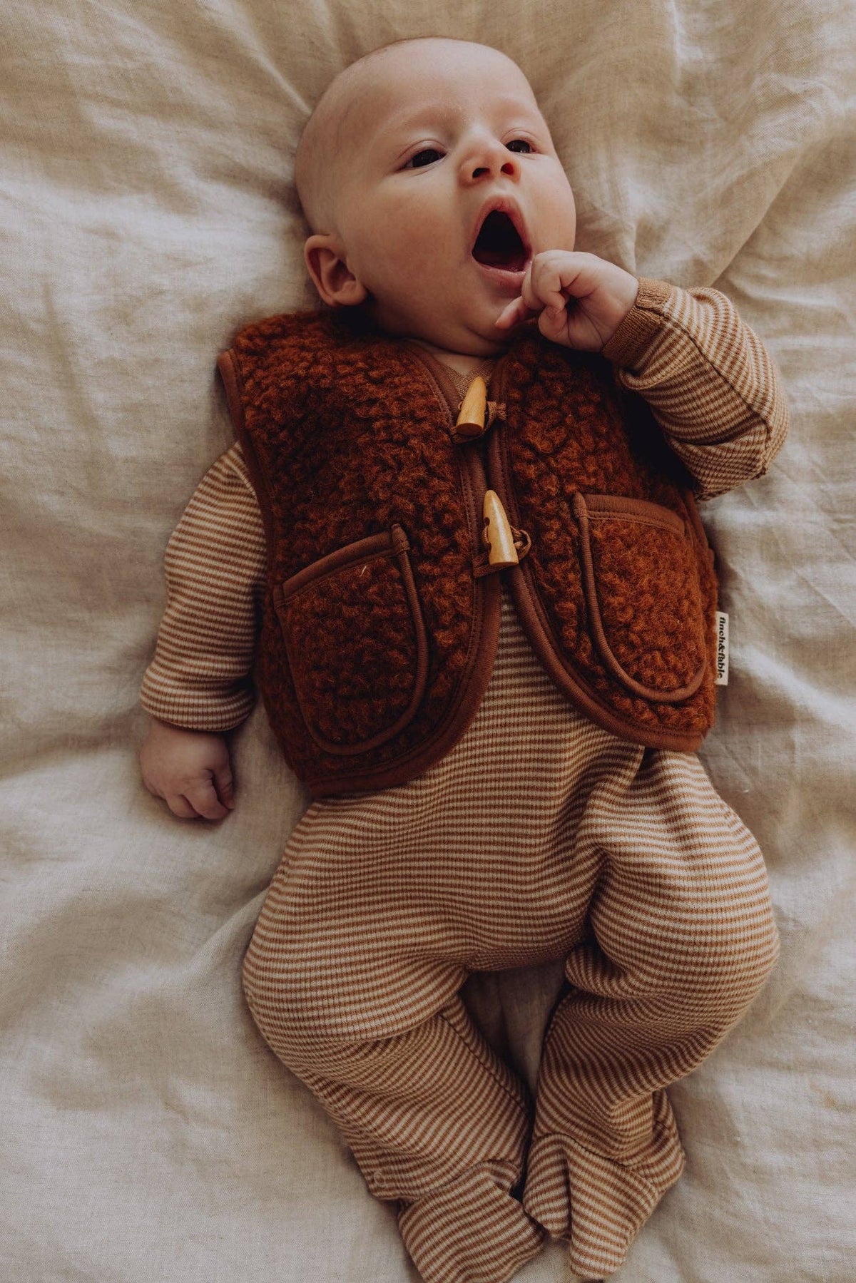 Gilet in lana Sherpa - Chestnut