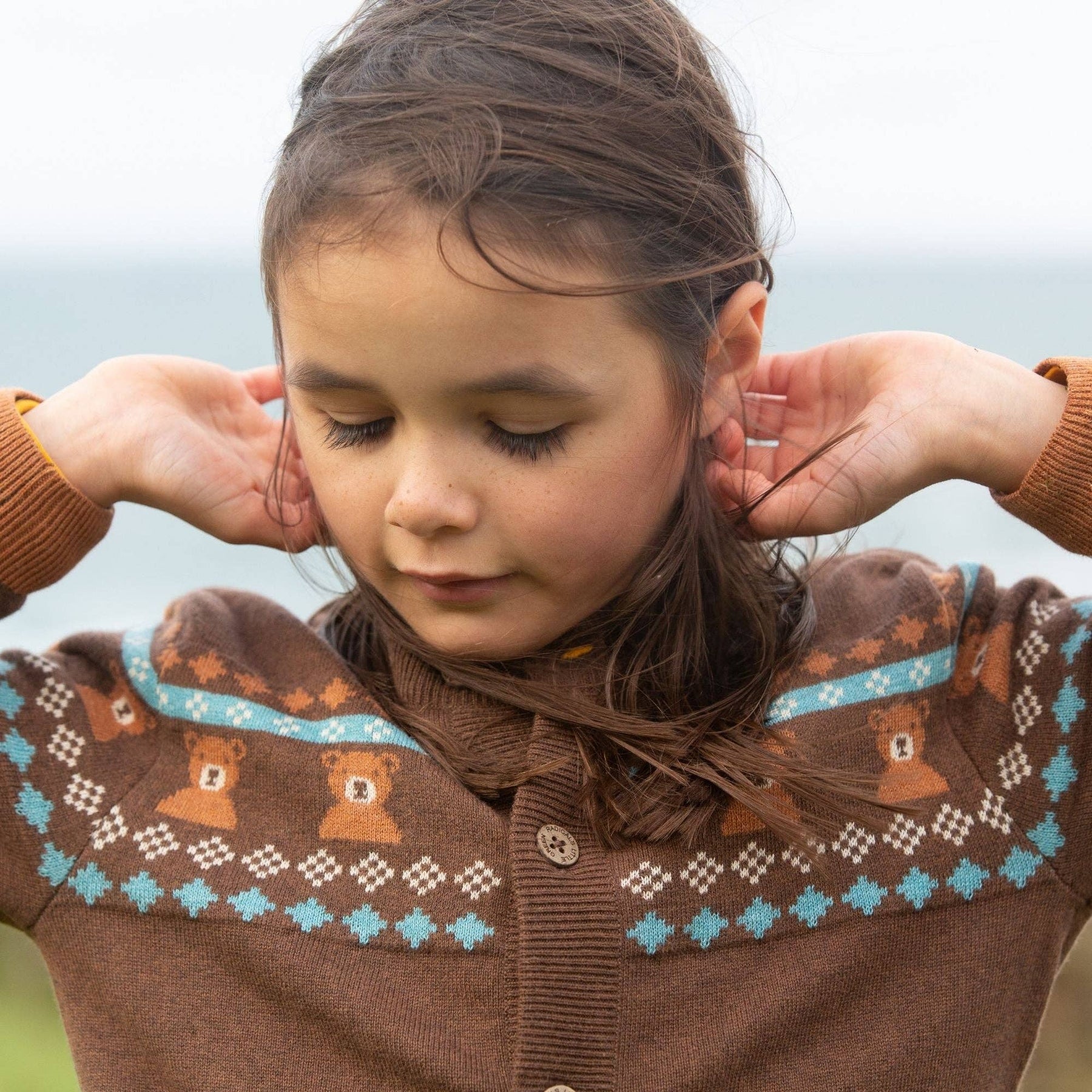 Cardigan lavorato a maglia Fair Isle Bear