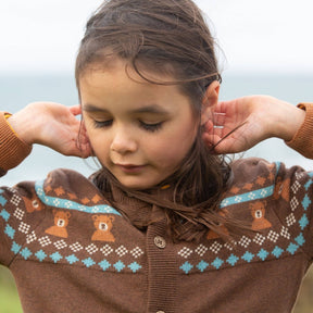 Cardigan lavorato a maglia Fair Isle Bear