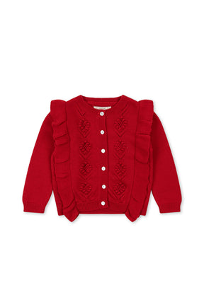 Cardigan cherry red