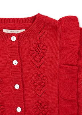 Cardigan cherry red