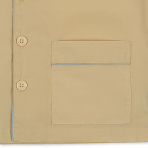 Short-sleeved shirt with small embroidered palm trees