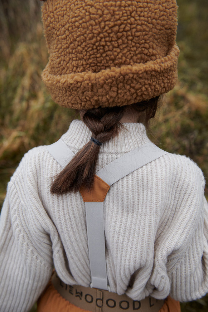 Fleece hat with bear ears - Caramel
