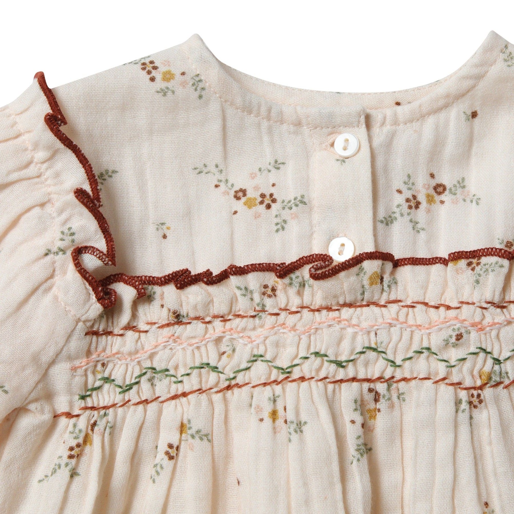 Cotton shirt with embroidered flowers