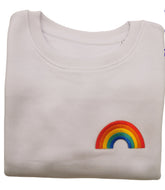 Organic cotton sweatshirt with rainbow patch