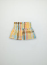 Checked linen and cotton shorts